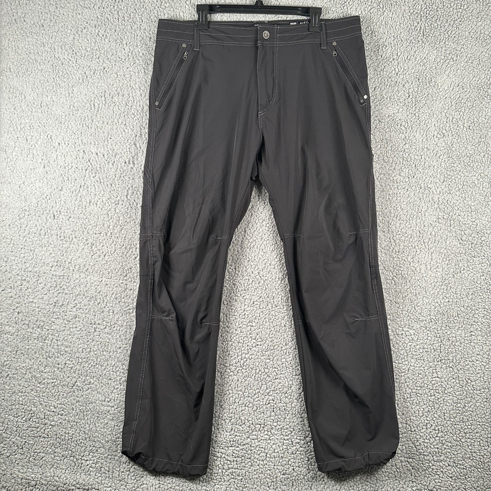 KUHL Raid Pants Mens 38x30 Black Softshell Stretch Outdoor Water Resistant Hike